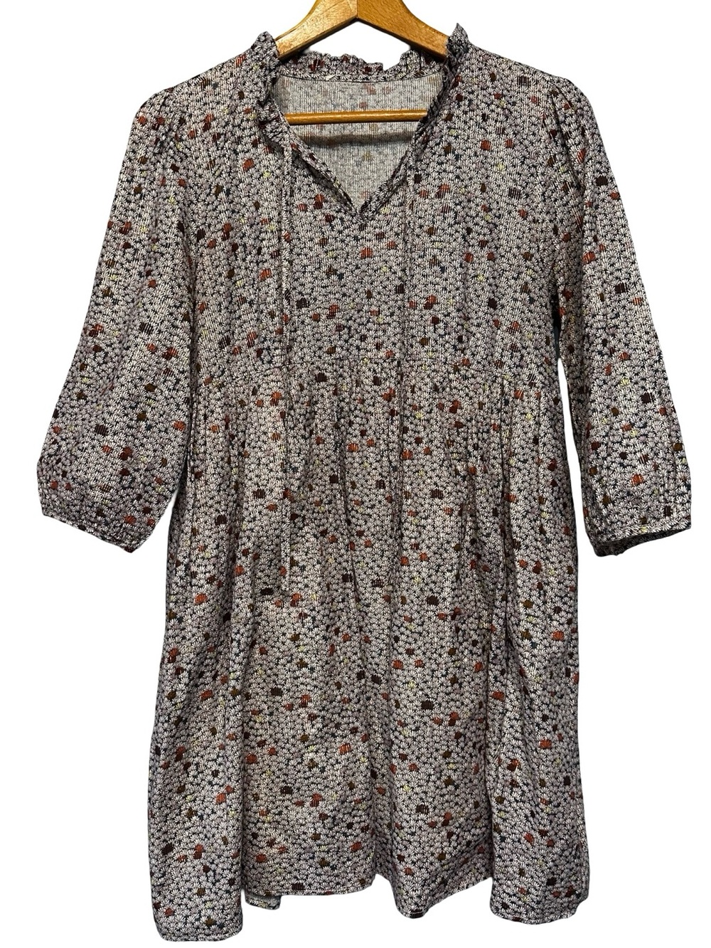 The Korner Anthropologie Floral Babydoll Dress SZ M Boho Cottagecore Prairie